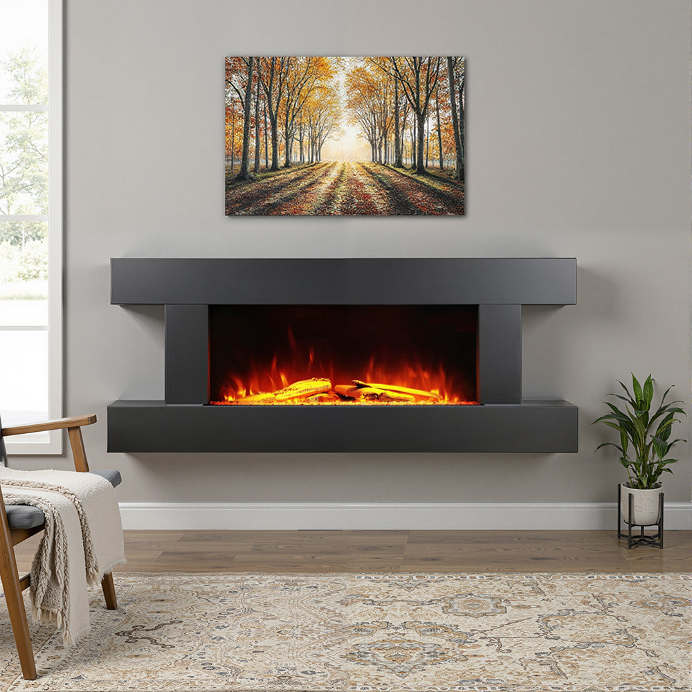 52inch Wall Mounted Led Electric Fireplace with Remote Control 0