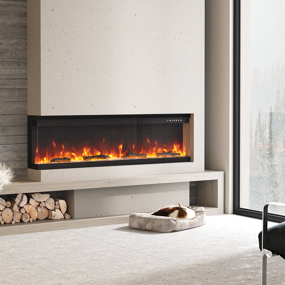 60inch Recessed and Freestanding Electric Fireplace with Remote Control 0