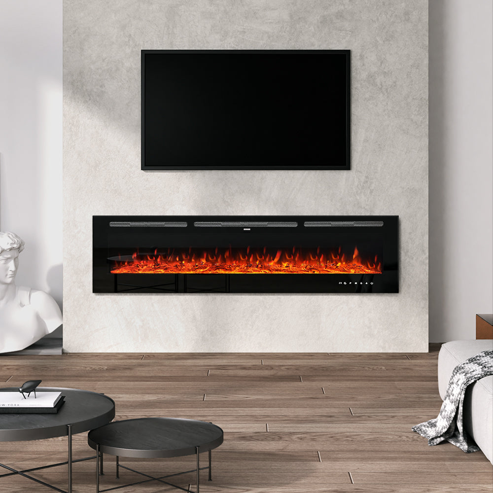 70 Inch Insert/Wall Mounted Electric Fireplace with 9 Colours and 5 Brightness Settings 2