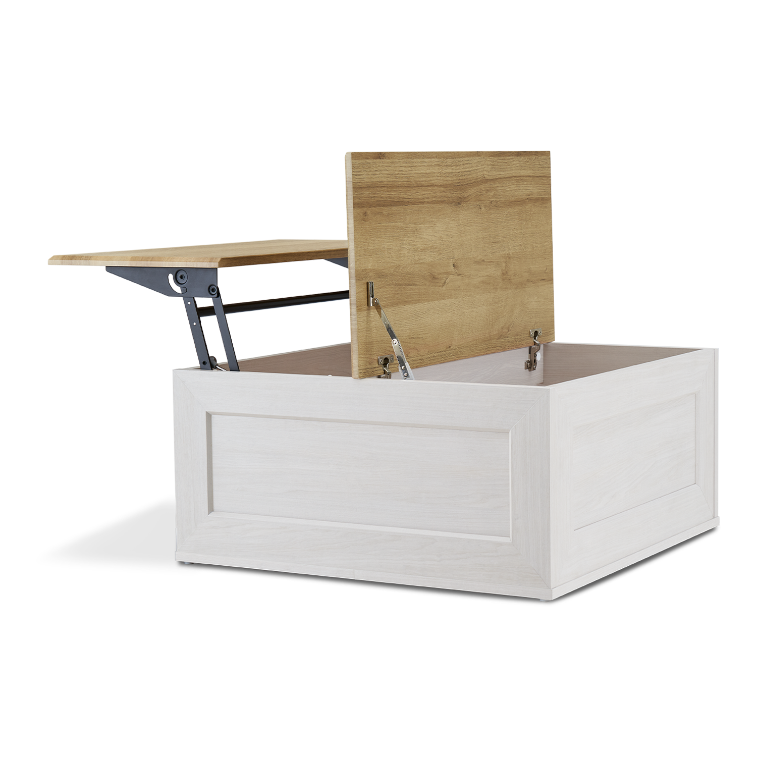 Kura lift-top storage coffee table in White Oak-effect finish — MOKURRA