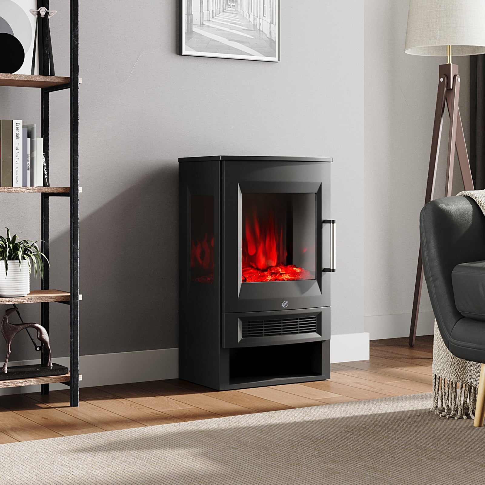 Freestanding LED Electric Fireplace with Remote Control 3