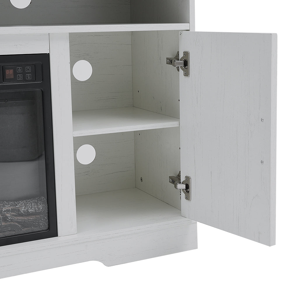 Recessed Electric Fireplace Suite with TV Stand 4