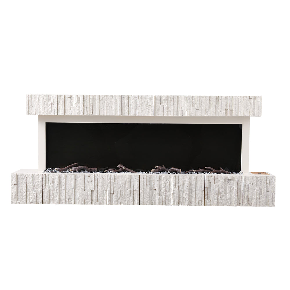 Wall Mounted Electric Fireplace with Adjustable Flame Brightness 2