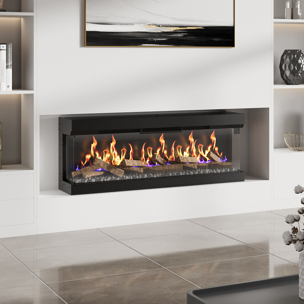 50/60 Inch 3-Sided Modern Smart Electric Fireplace with Remote Control 4