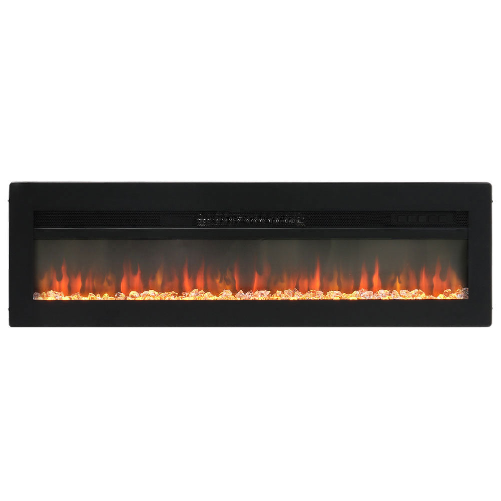 50 Inch Best Modern LED Electric Fireplace Heater Inserts with Tempered Glass & Remote and Adjustable Flames 2
