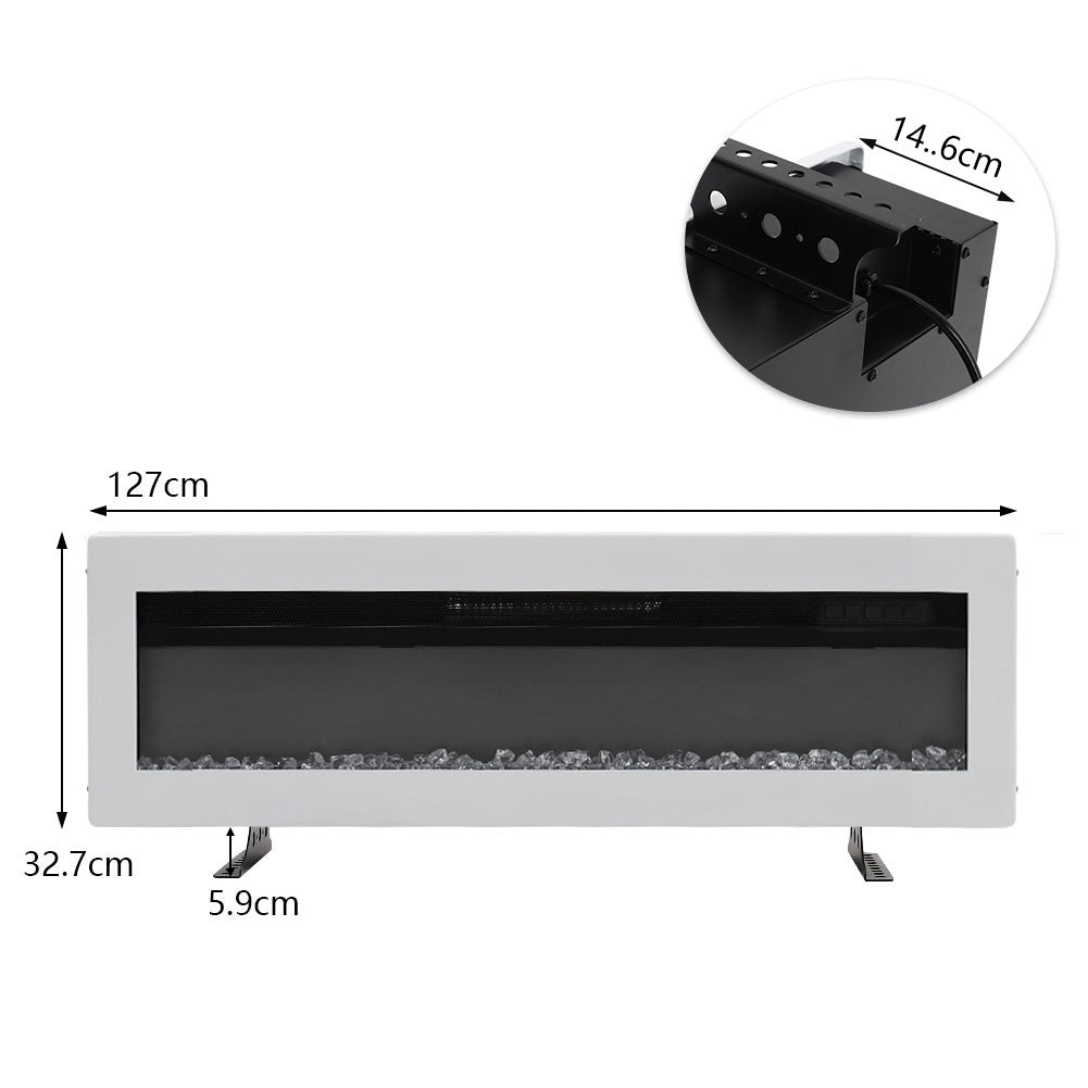 50 Inch Best Modern LED Electric Fireplace Heater Inserts with Tempered Glass & Remote and Adjustable Flames 6