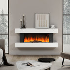 White Electric Fireplace & Surround, 1000W/2000W