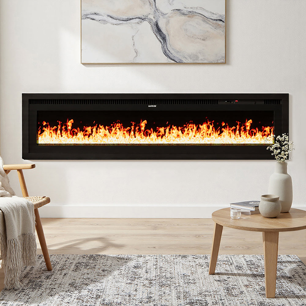 60 Inch Electrical Fireplace with Remote & Safety Features 2