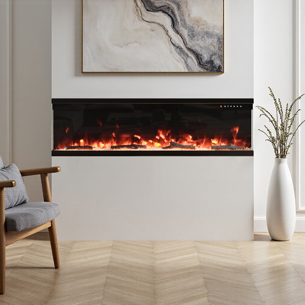 60inch Recessed and Freestanding Electric Fireplace with Remote Control 2