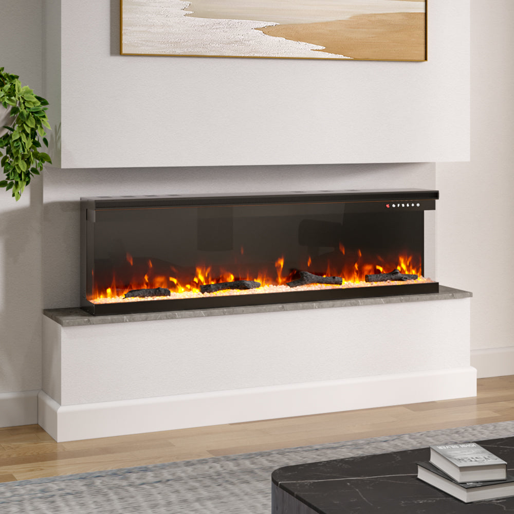 60inch Recessed and Freestanding Electric Fireplace with Remote Control 4