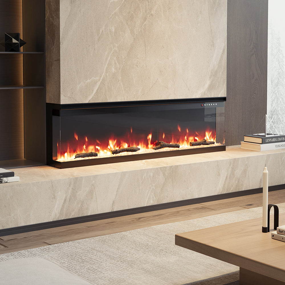 60inch Recessed and Freestanding Electric Fireplace with Remote Control 5