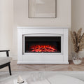 Best Modern LED Electric Fireplace Heater Inserts with White Wooden Mantel 0