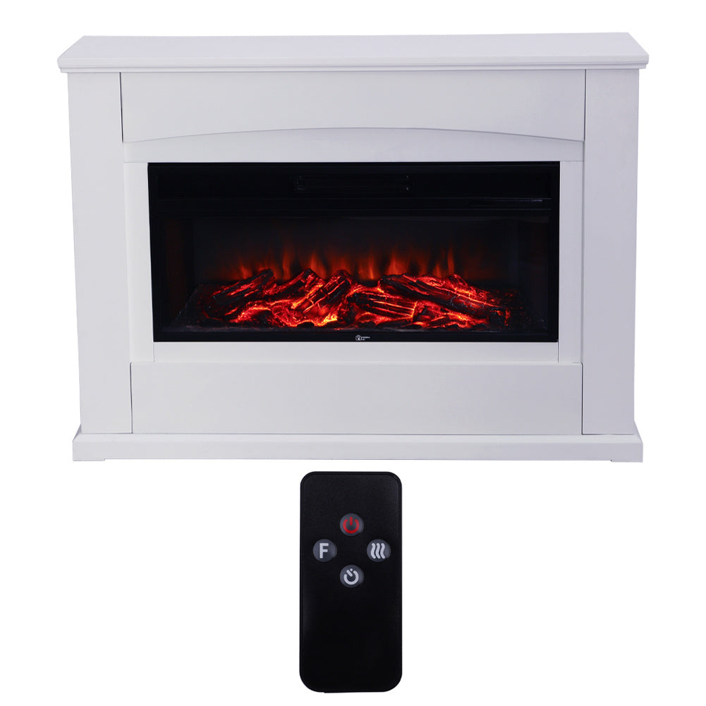 Best Modern LED Electric Fireplace Heater Inserts with White Wooden Mantel 3