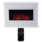 Best Modern LED Electric Fireplace Heater Inserts with White Wooden Mantel 3