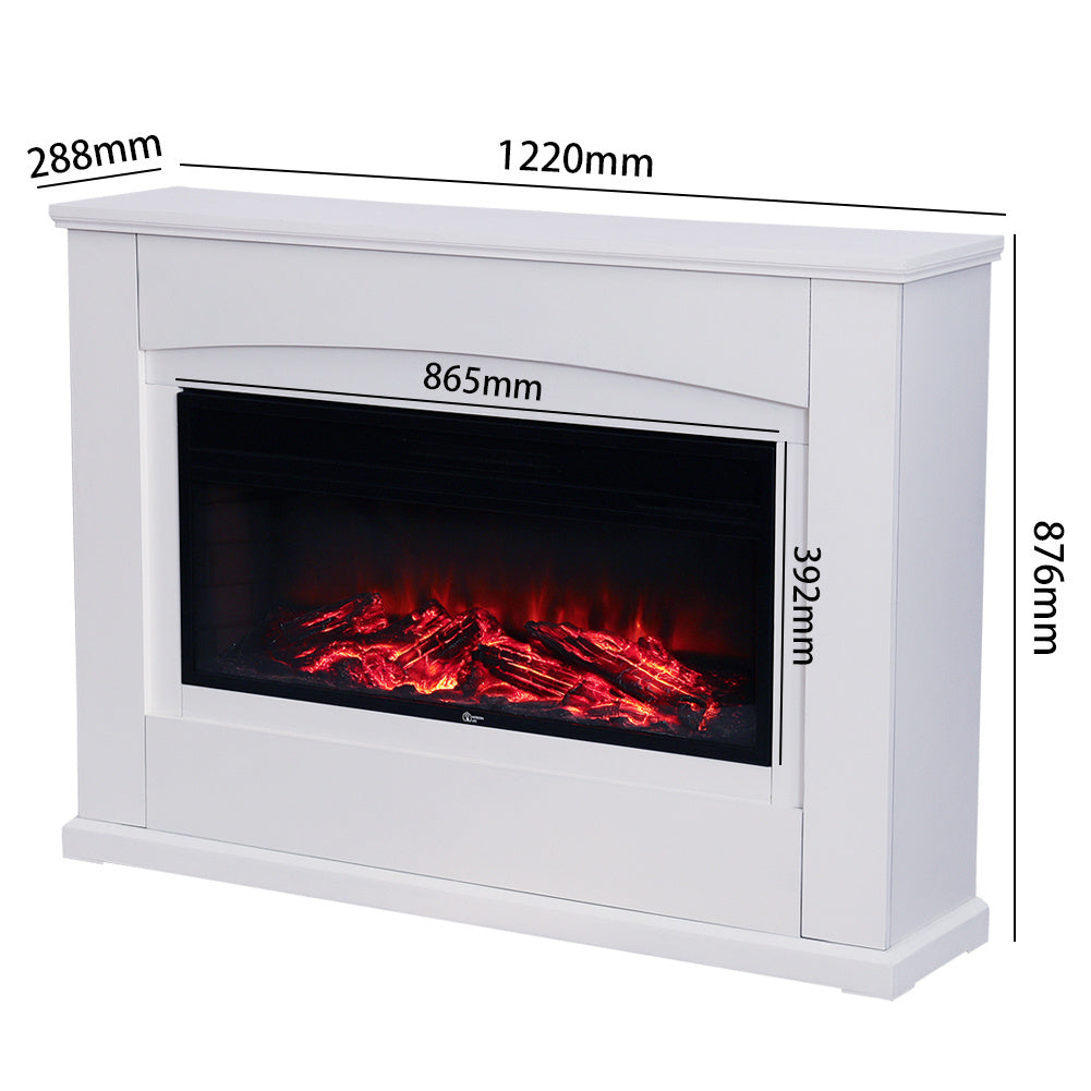 Best Modern LED Electric Fireplace Heater Inserts with White Wooden Mantel 4