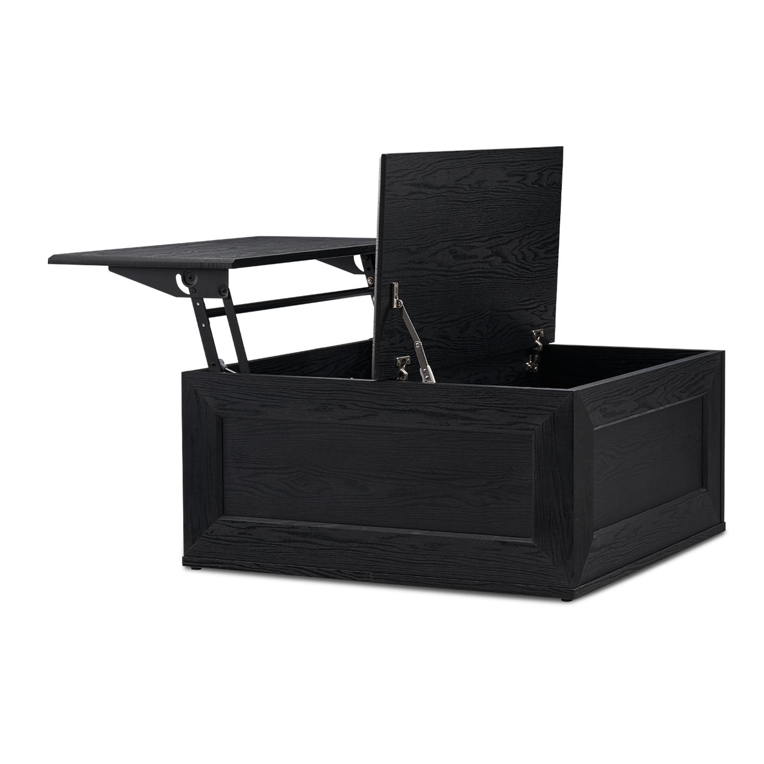 Kura lift-top storage coffee table in Black Oak-effect finish — MOKURRA