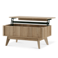 Sen fluted lift-top coffee table in Golden Oak-effect finish — MOKURRA