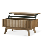 Sen fluted lift-top coffee table in Walnut-effect finish — MOKURRA