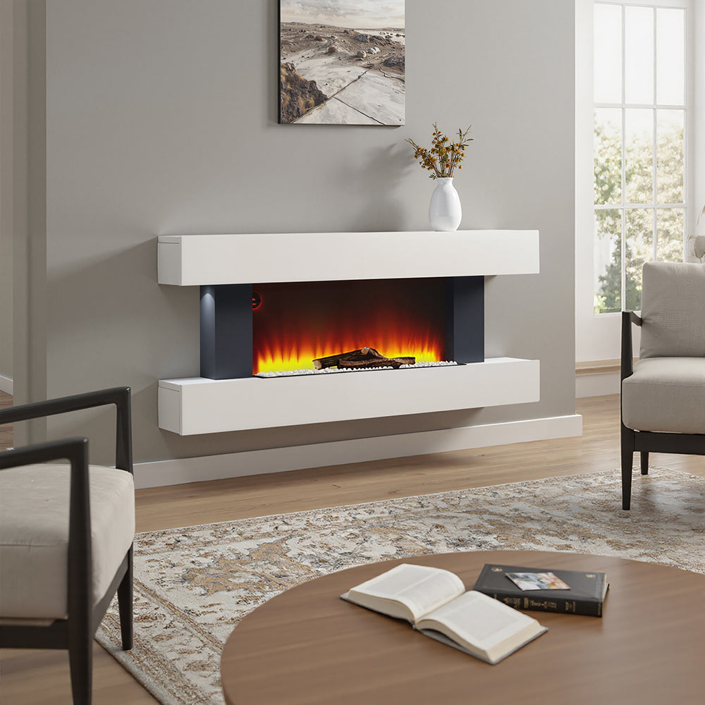 Contemporary Wall-Mounted/ Freestanding Electric Fireplace with Remote Control 3