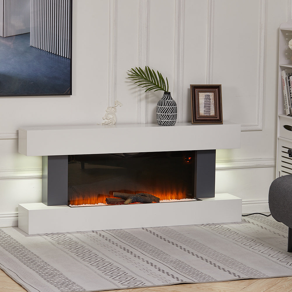 Contemporary Wall-Mounted/ Freestanding Electric Fireplace with Remote Control 4