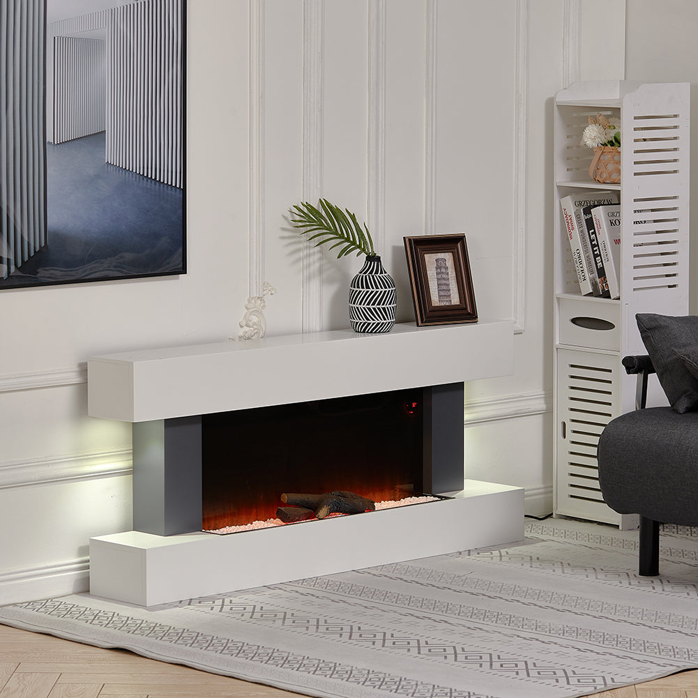 Contemporary Wall-Mounted/ Freestanding Electric Fireplace with Remote Control 5