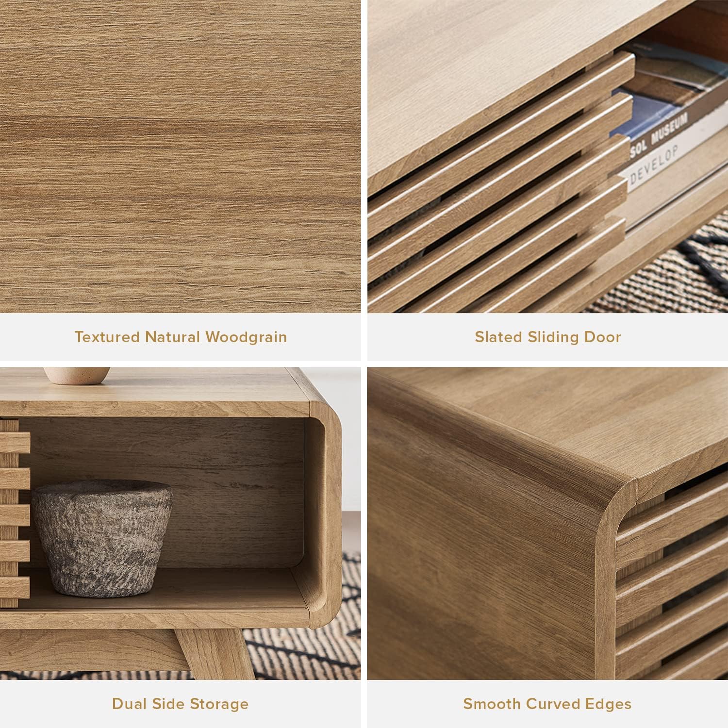Kanso storage coffee table in oak-effect finish — MOKURRA