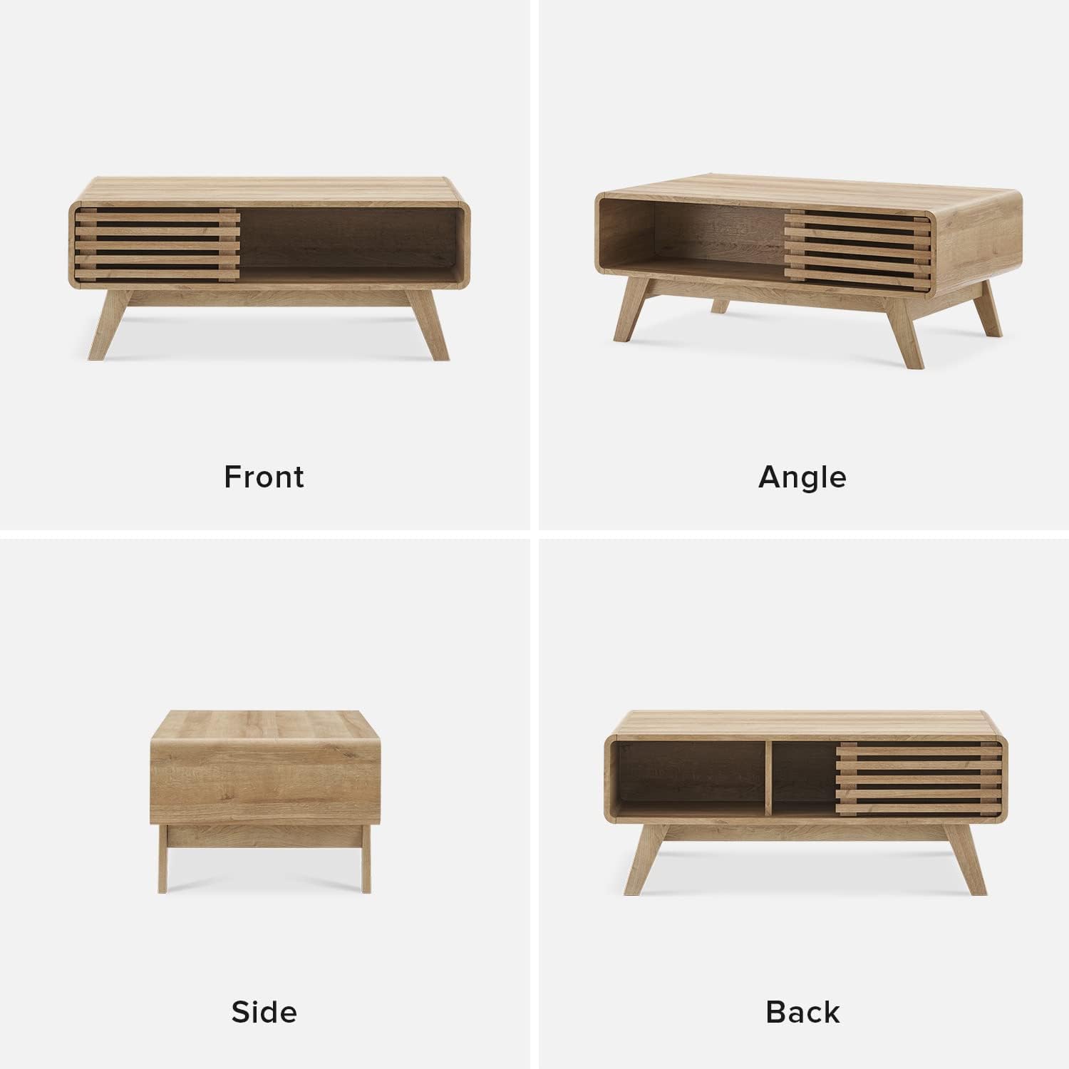 Kanso storage coffee table in oak-effect finish — MOKURRA