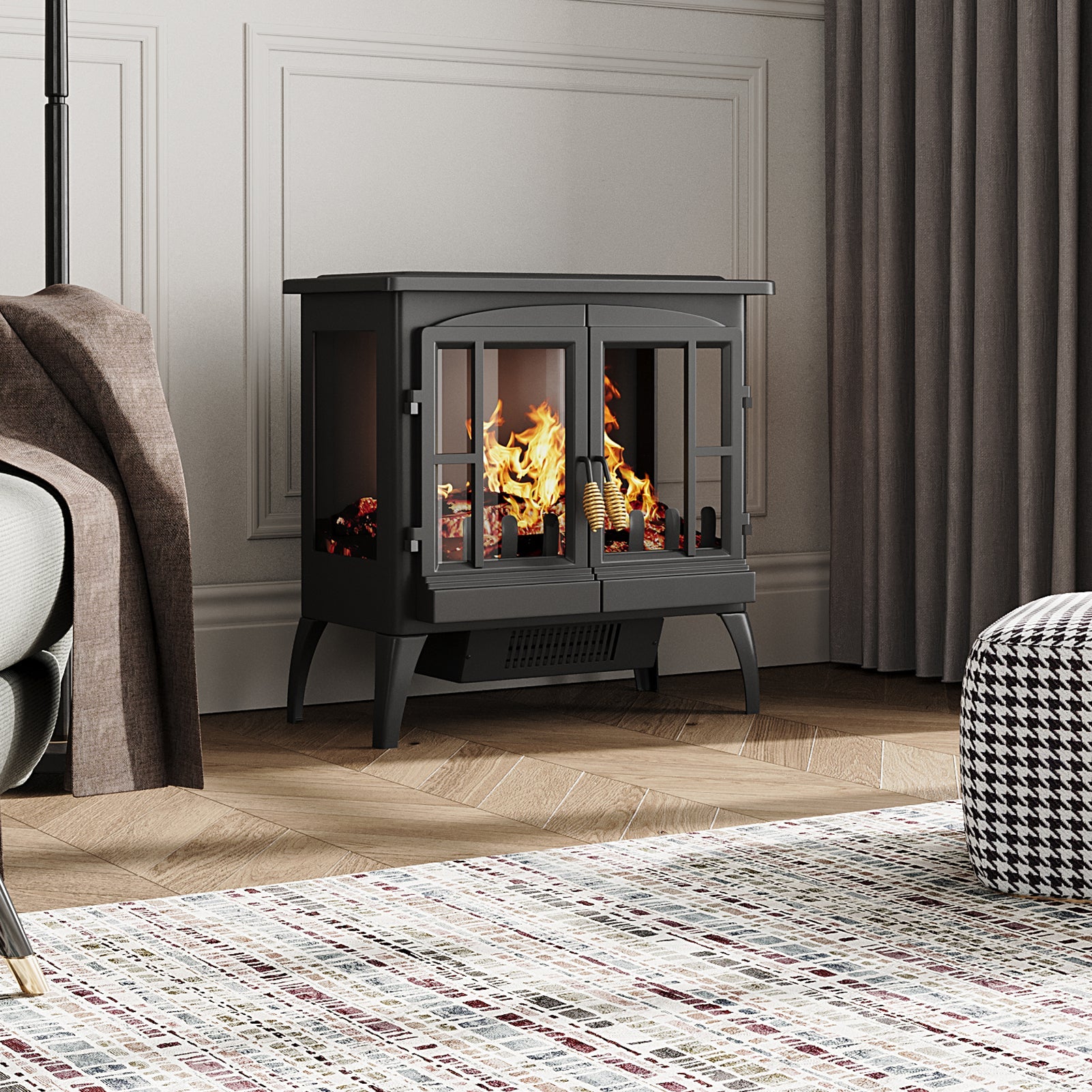 Freestanding LED Electric Fireplace Heater 3