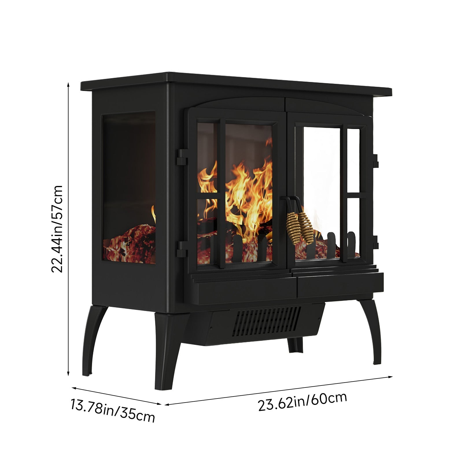 Freestanding LED Electric Fireplace Heater 7