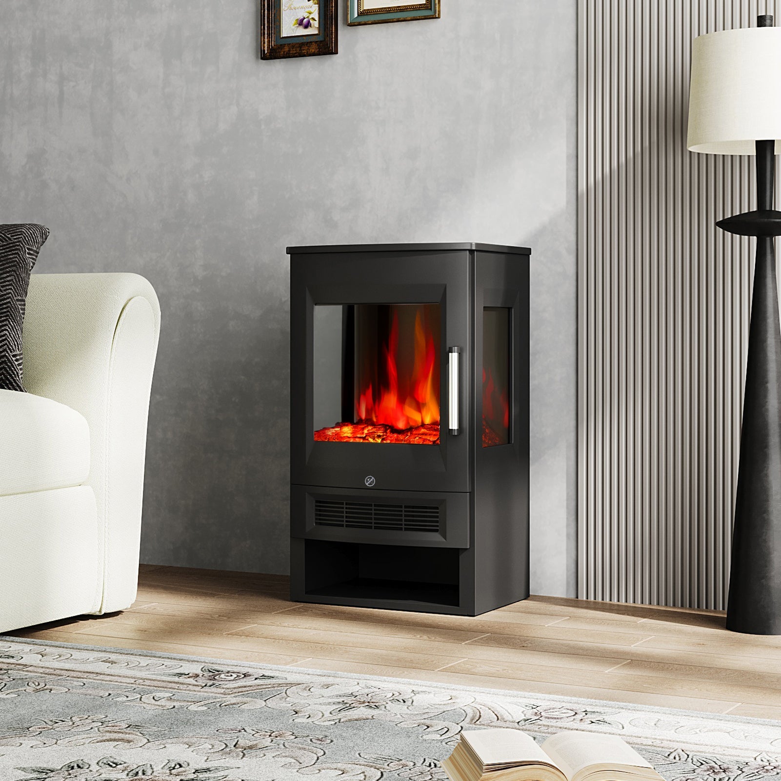 Freestanding LED Electric Fireplace with Remote Control 5