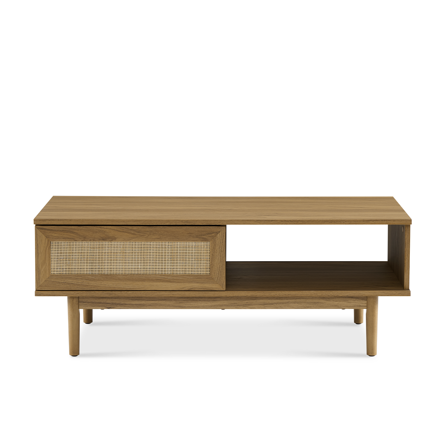 Ami low storage unit with rattan sliding doors — MOKURRA
