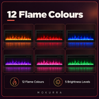 60″ Electric Fireplace with 12 Flame Colours — Sumi