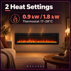 60″ Electric Fireplace with 12 Flame Colours — Sumi
