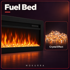 60″ Electric Fireplace with 12 Flame Colours — Sumi