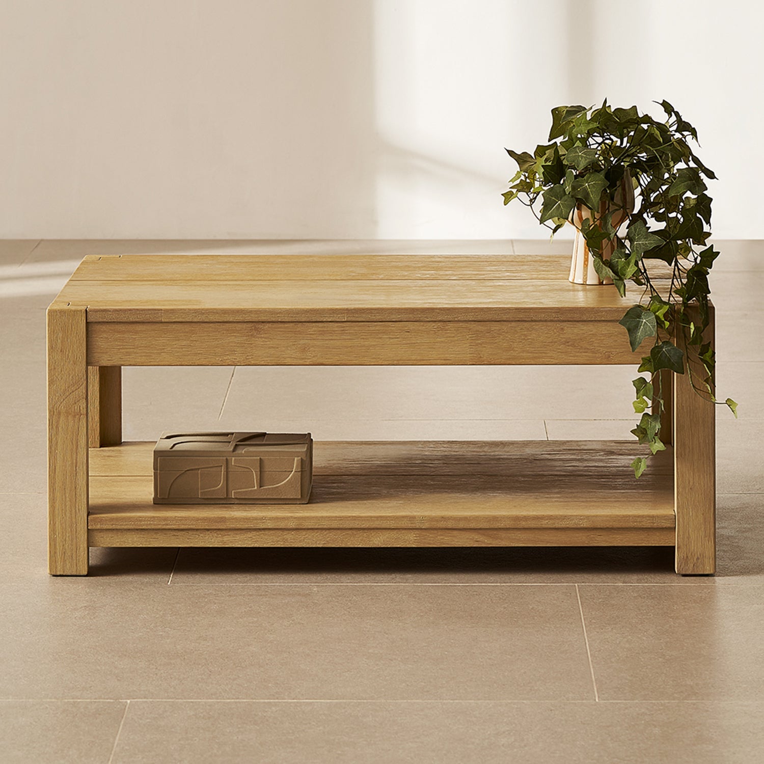 Muku solid rubberwood rectangular coffee table — MOKURRA