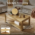 Muku solid rubberwood rectangular coffee table — MOKURRA