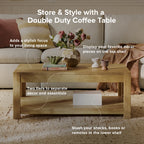 Muku solid rubberwood rectangular coffee table — MOKURRA