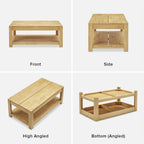 Muku solid rubberwood rectangular coffee table — MOKURRA