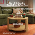 Muku solid rubberwood round coffee table — MOKURRA