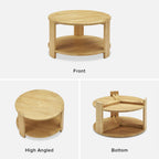 Muku solid rubberwood round coffee table — MOKURRA
