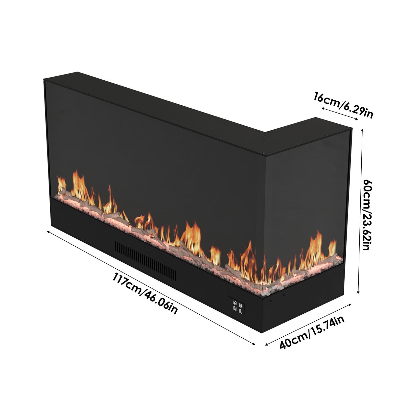 Modern Recessed Electric Fireplace with Remote & 12 Flame Colours 7