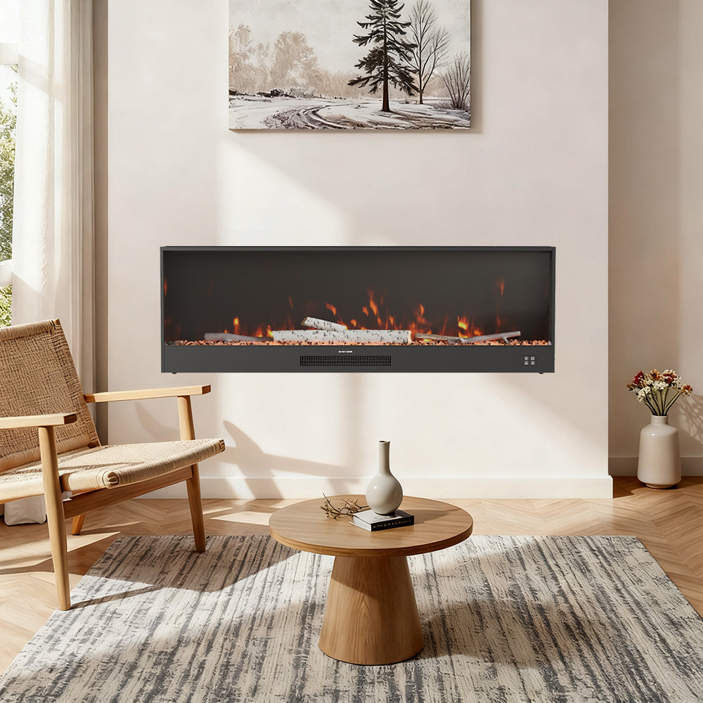 Modern Recessed LED Electric Fireplace with Remote Control 0