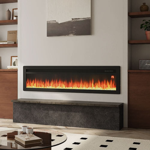 60″ Electric Fireplace with 12 Flame Colours