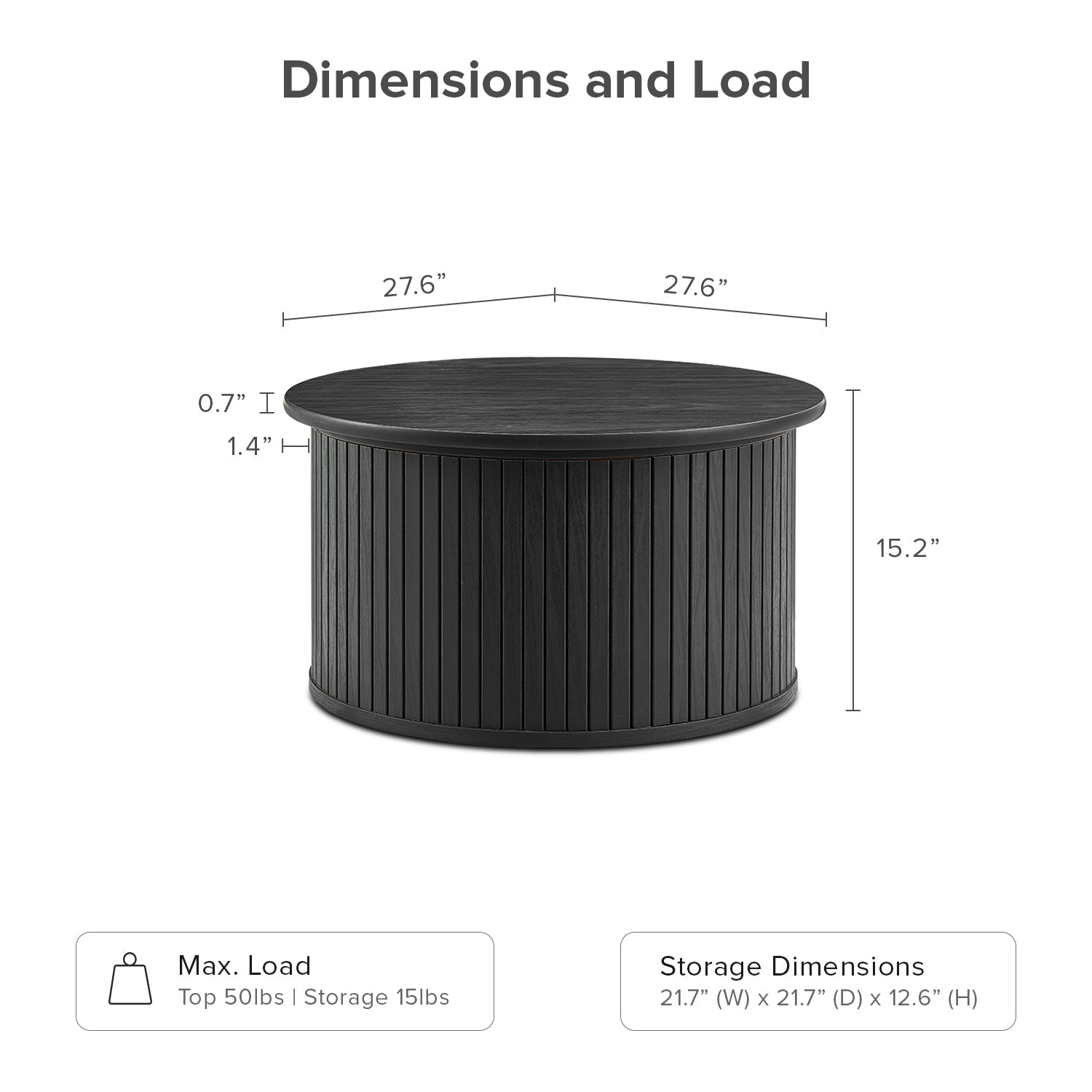 En oval slatted-tambour storage coffee table in Black finish — MOKURRA
