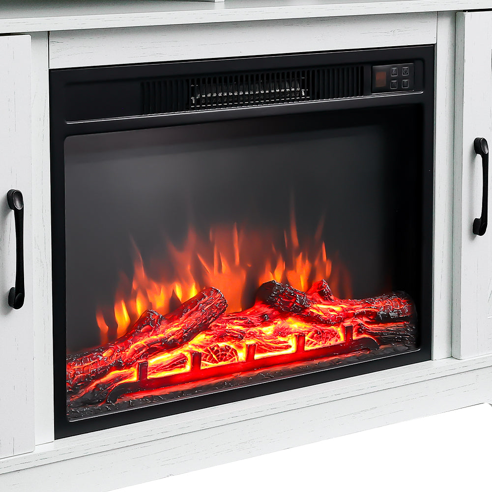 Recessed Electric Fireplace Suite with TV Stand 2