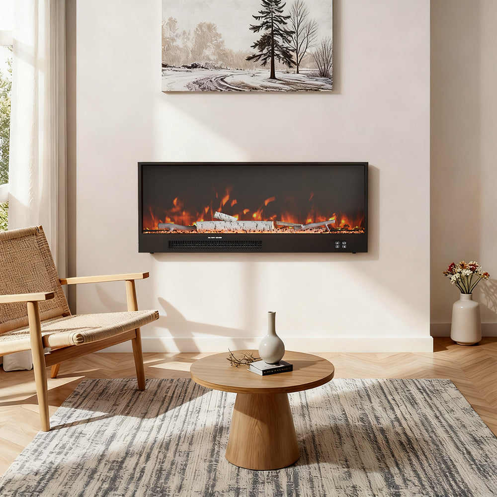 Recessed Electric Fireplace with Remote Control & Adjustable Flame Brightness 3