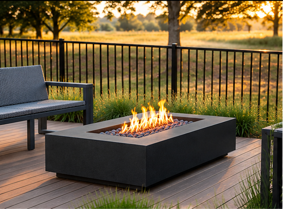 Terrill Fire Pit Coffee Table, Bioethanol or Gas, Floating Top