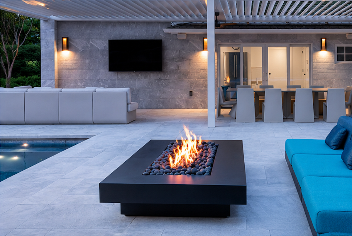 Terrill Fire Pit Coffee Table, Bioethanol or Gas, Floating Top