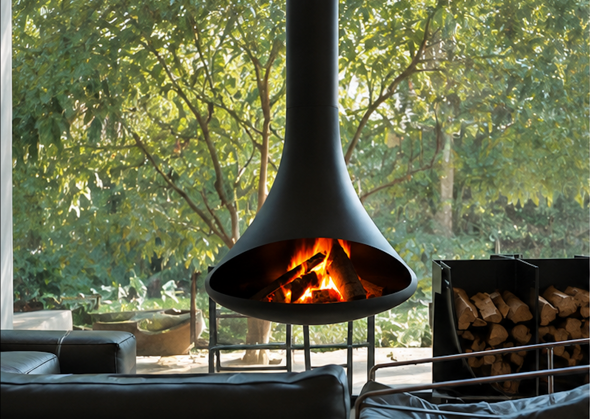Blanche Suspended Wood Burning Stove – Sculptural Hanging Log Burner
