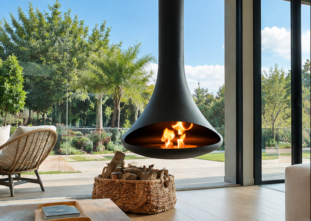 Blanche Suspended Wood Burning Stove – Sculptural Hanging Log Burner
